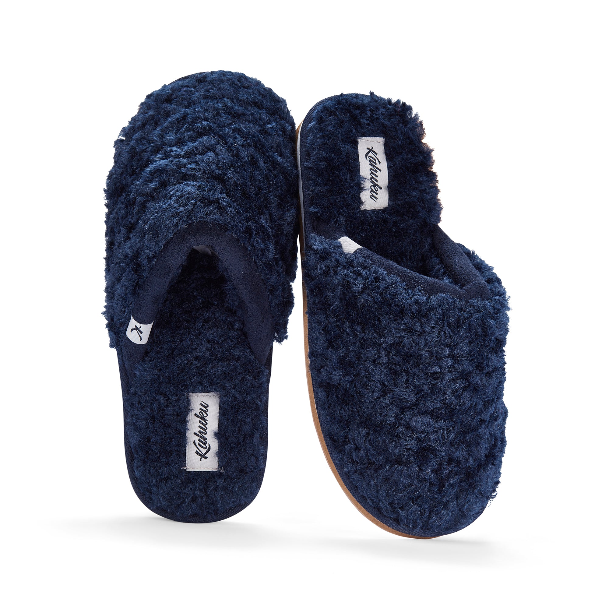 Navy blue 2025 fluffy slippers