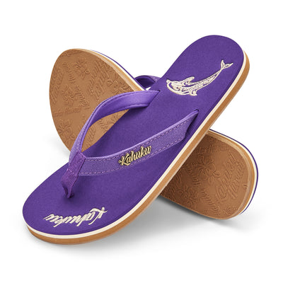 Slippahs Women's Flip-Flops - Purple Dolphin