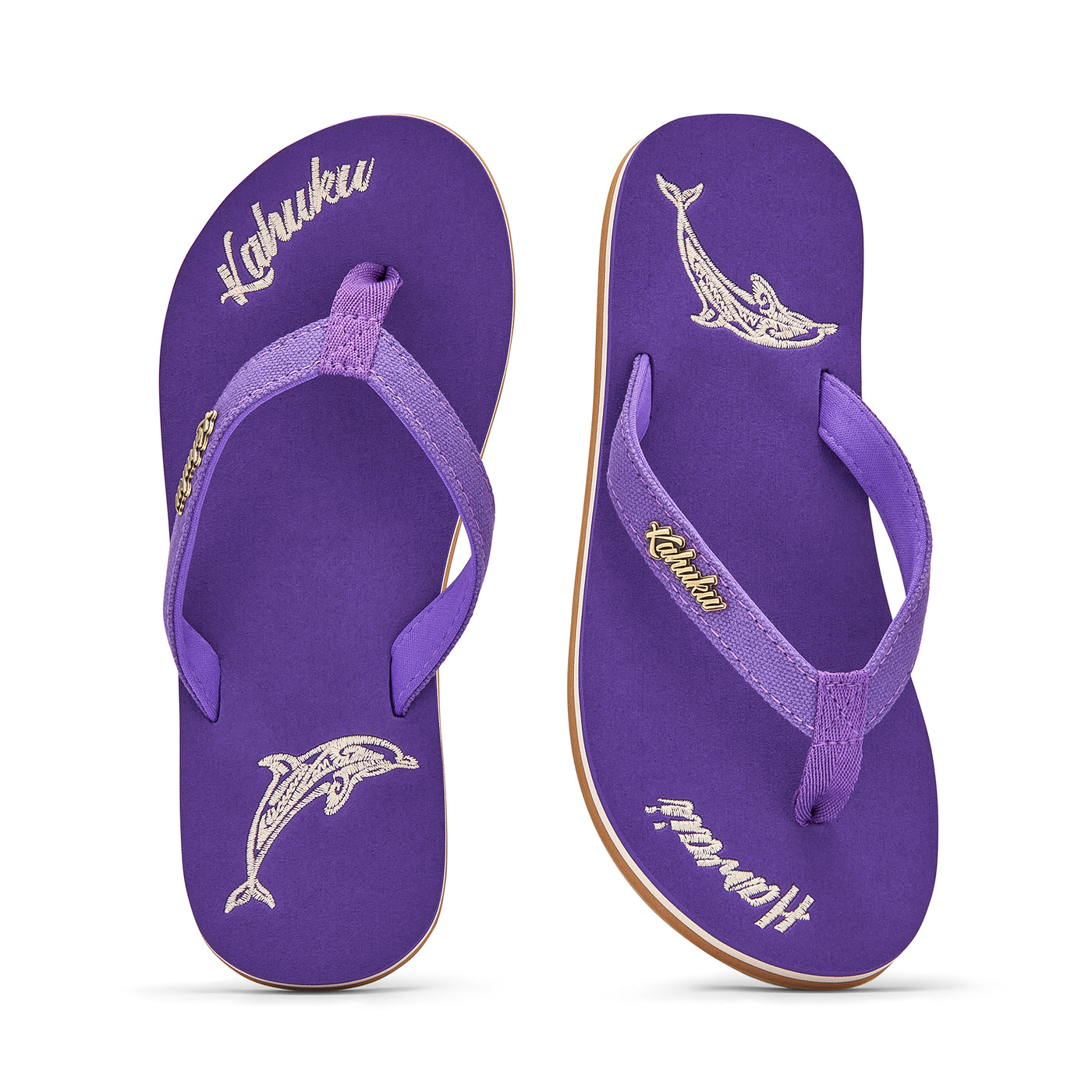 Slippahs Women's Flip-Flops - Purple Dolphin