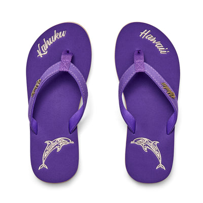 Slippahs Women's Flip-Flops - Purple Dolphin