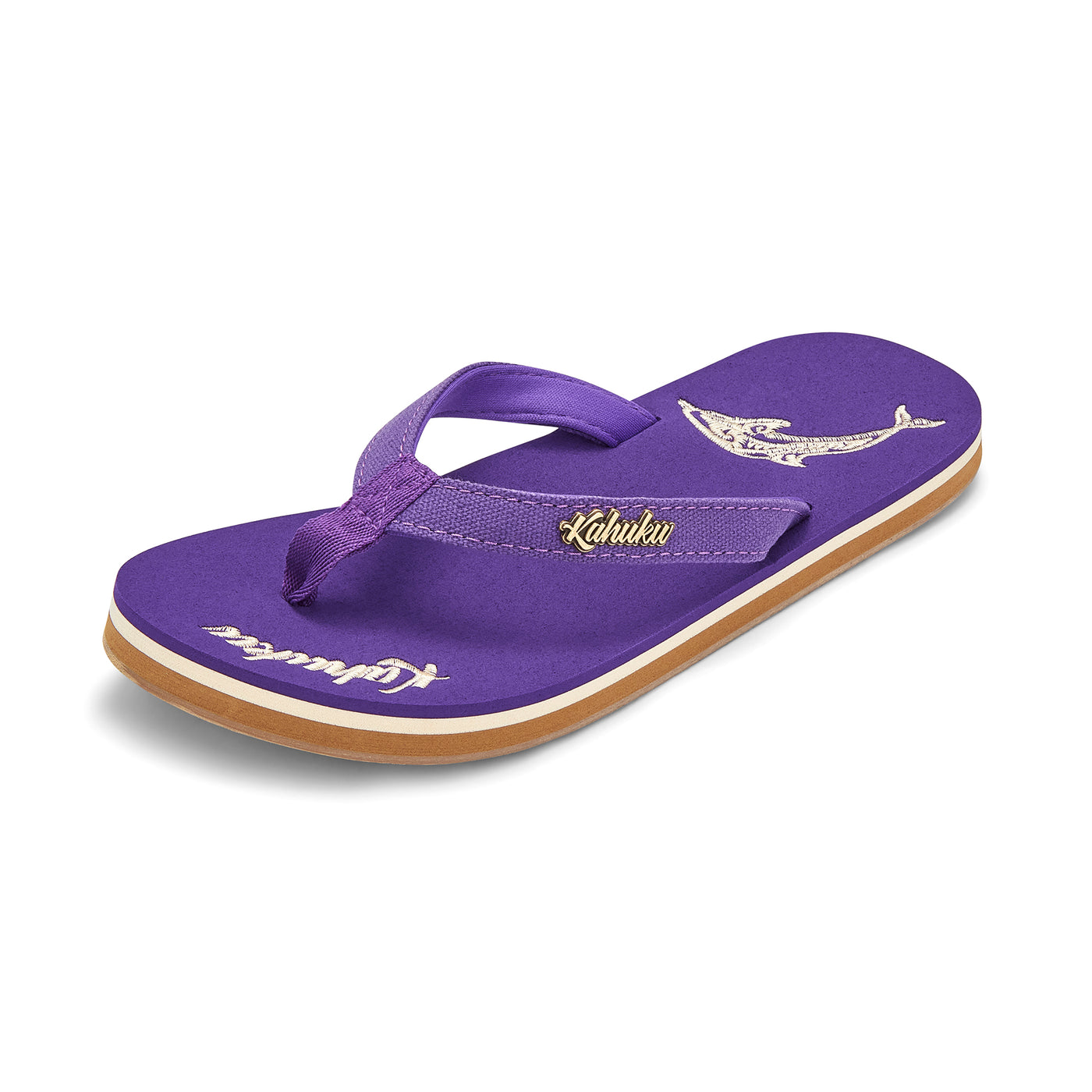 Slippahs Women's Flip-Flops - Purple Dolphin