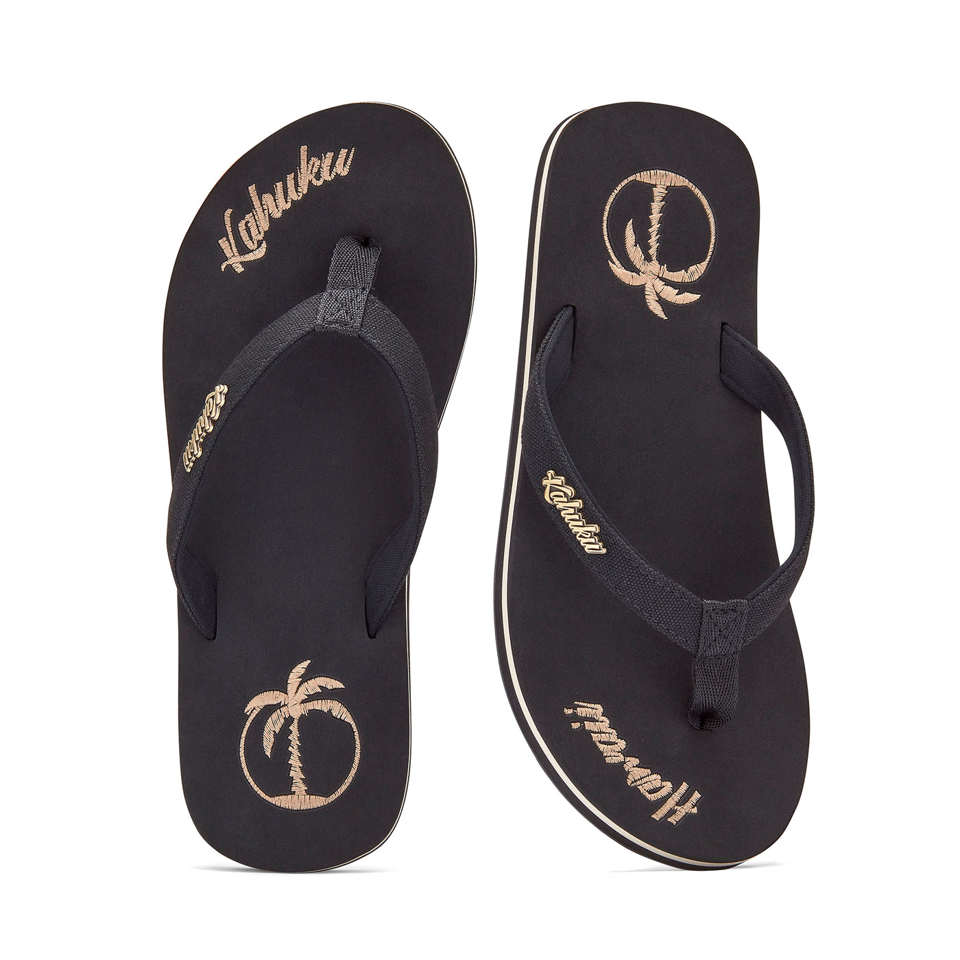 Slippahs Women's Flip-Flops - Black Palm