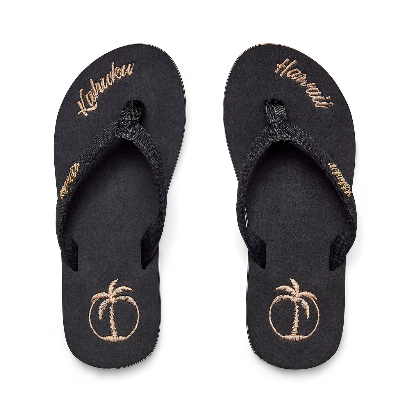 Slippahs Women's Flip-Flops - Black Palm