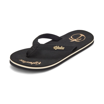 Slippahs Women's Flip-Flops - Black Palm