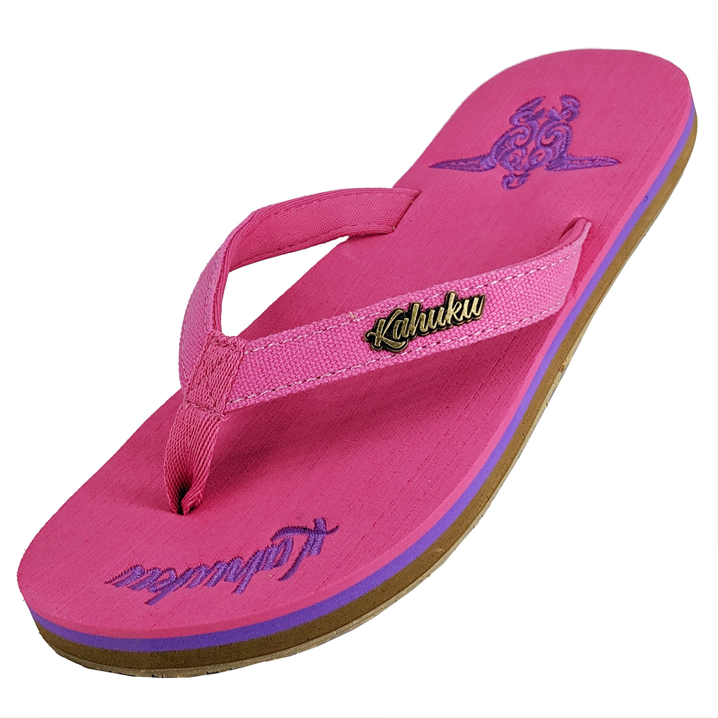 Slippahs Women's Flip-Flops - Pink Turtle